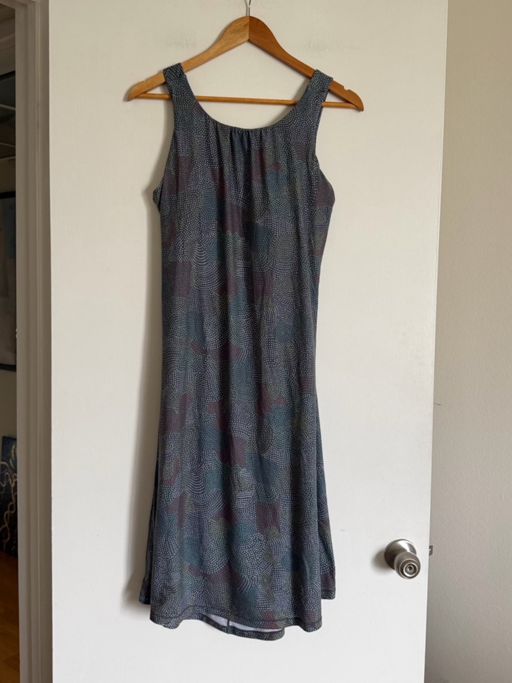 Prana Women’s Chalkboard Dotty Skypath Knee Length Dress size XL EUC - Picture 3 of 10